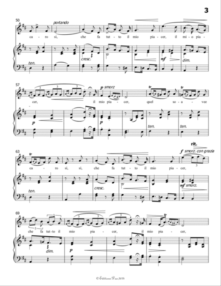 Pur dicesti,o bocca bella, by Antonio Lotti, in D Major Voice scores gallery preview page 5