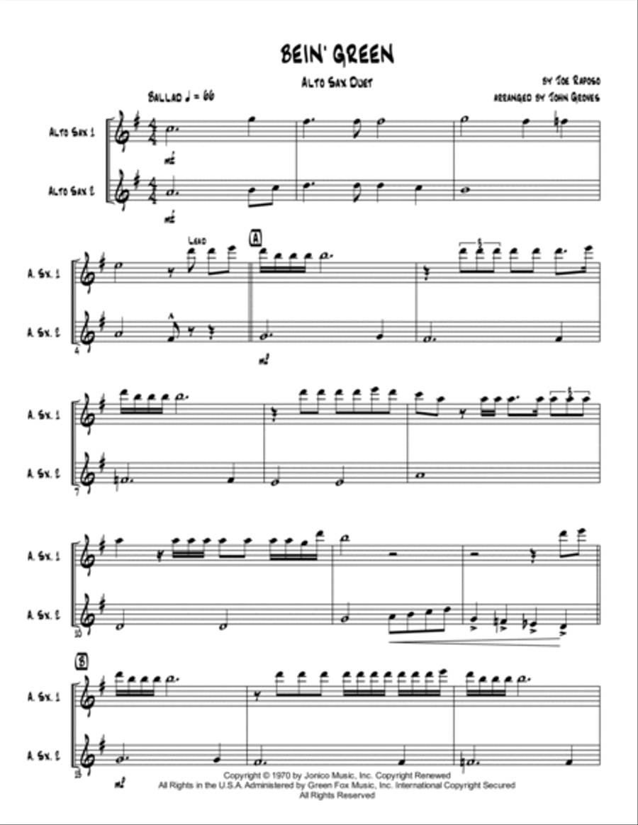 Bein' Green Woodwind Duet scores gallery preview page 2