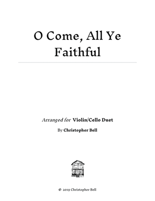 Book cover for O Come, All Ye Faithful - Easy Violin/Cello Duet