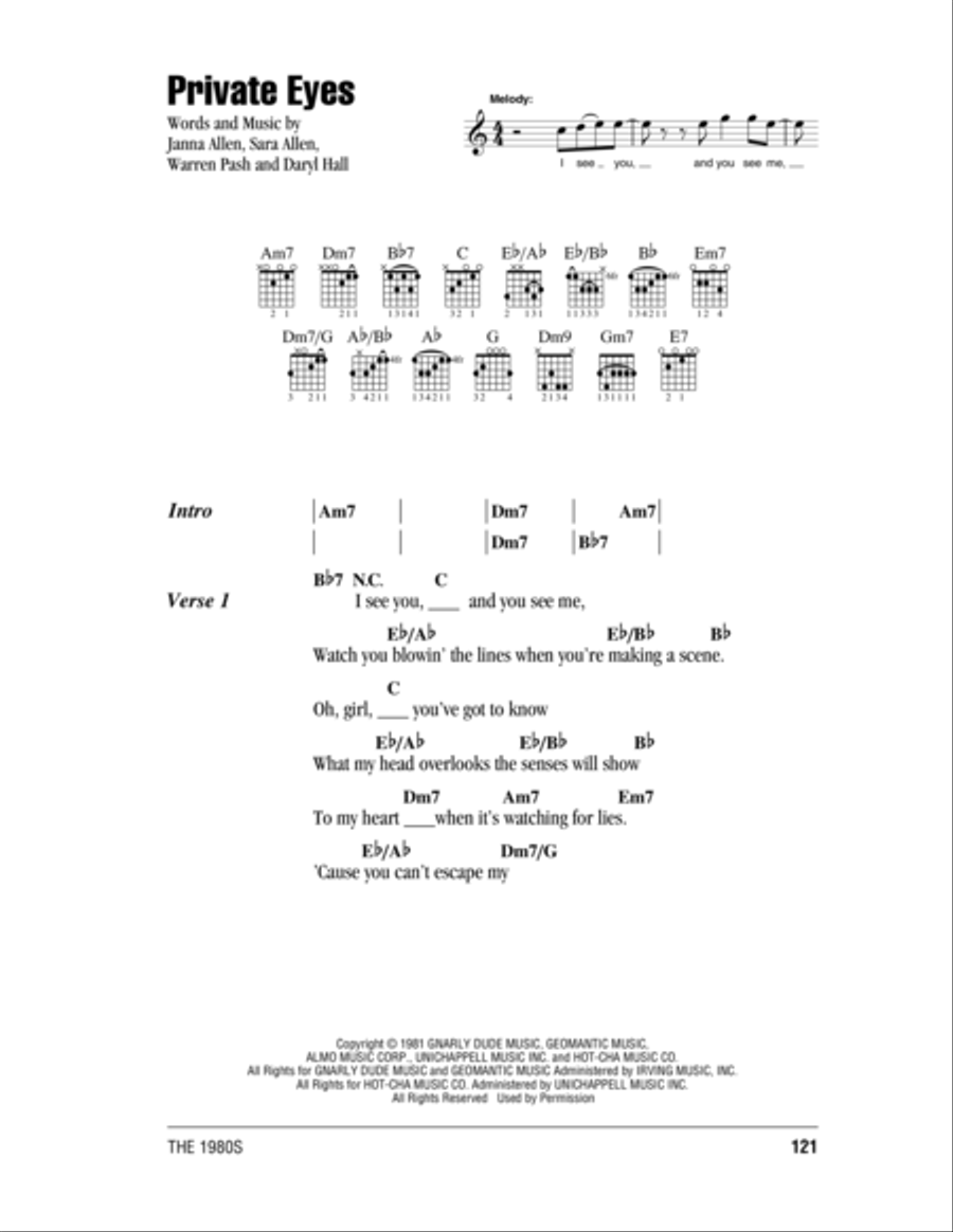 Private Eyes Acoustic Guitar scores gallery preview page 1