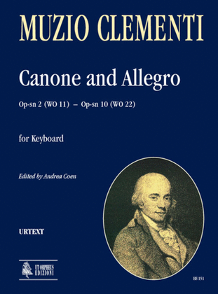Book cover for Canone Op-sn 2 (WO 11) and Allegro Op-sn 10 (WO 22) for Keyboard
