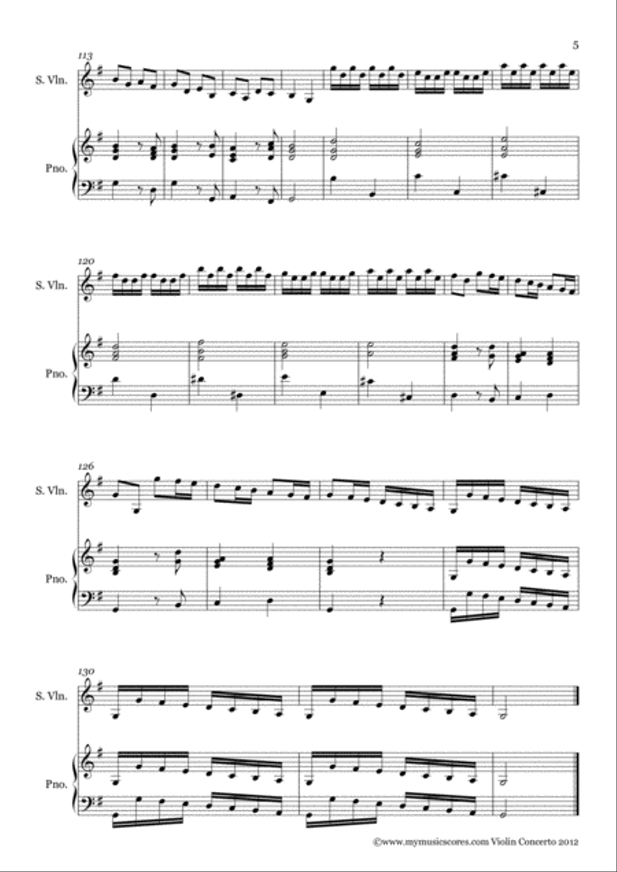 Violin Concerto Op.7 No.2 RV299 in G major Violin Solo scores gallery preview page 6