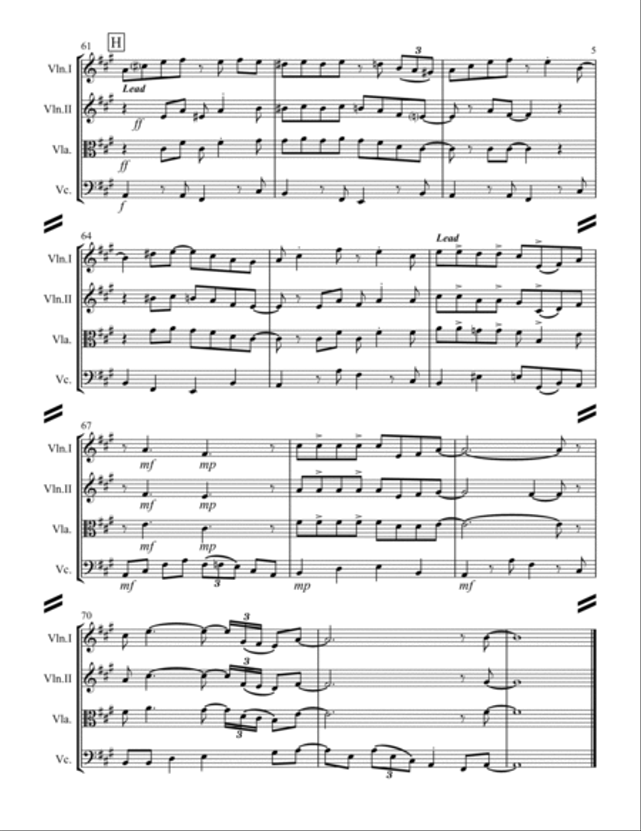 Santa Baby String Quartet scores gallery preview page 6
