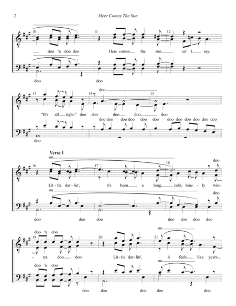 Here Comes The Sun TTBB scores gallery preview page 2