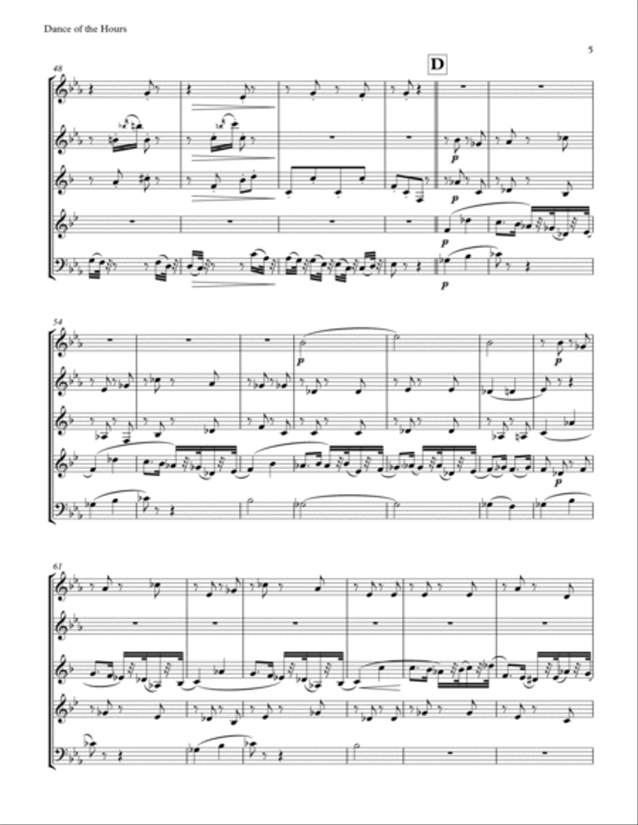 Dance of the Hours for Woodwind Quintet Woodwind Quintet scores gallery preview page 5