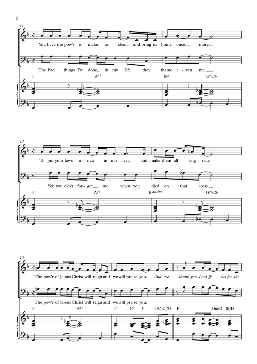 The Power of Jesus Christ will Reign 4-Part scores gallery preview page 2