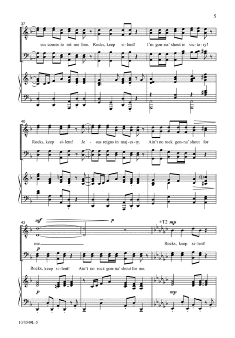 Ain't No Rock Gonna' Shout for Me TTBB scores gallery preview page 5