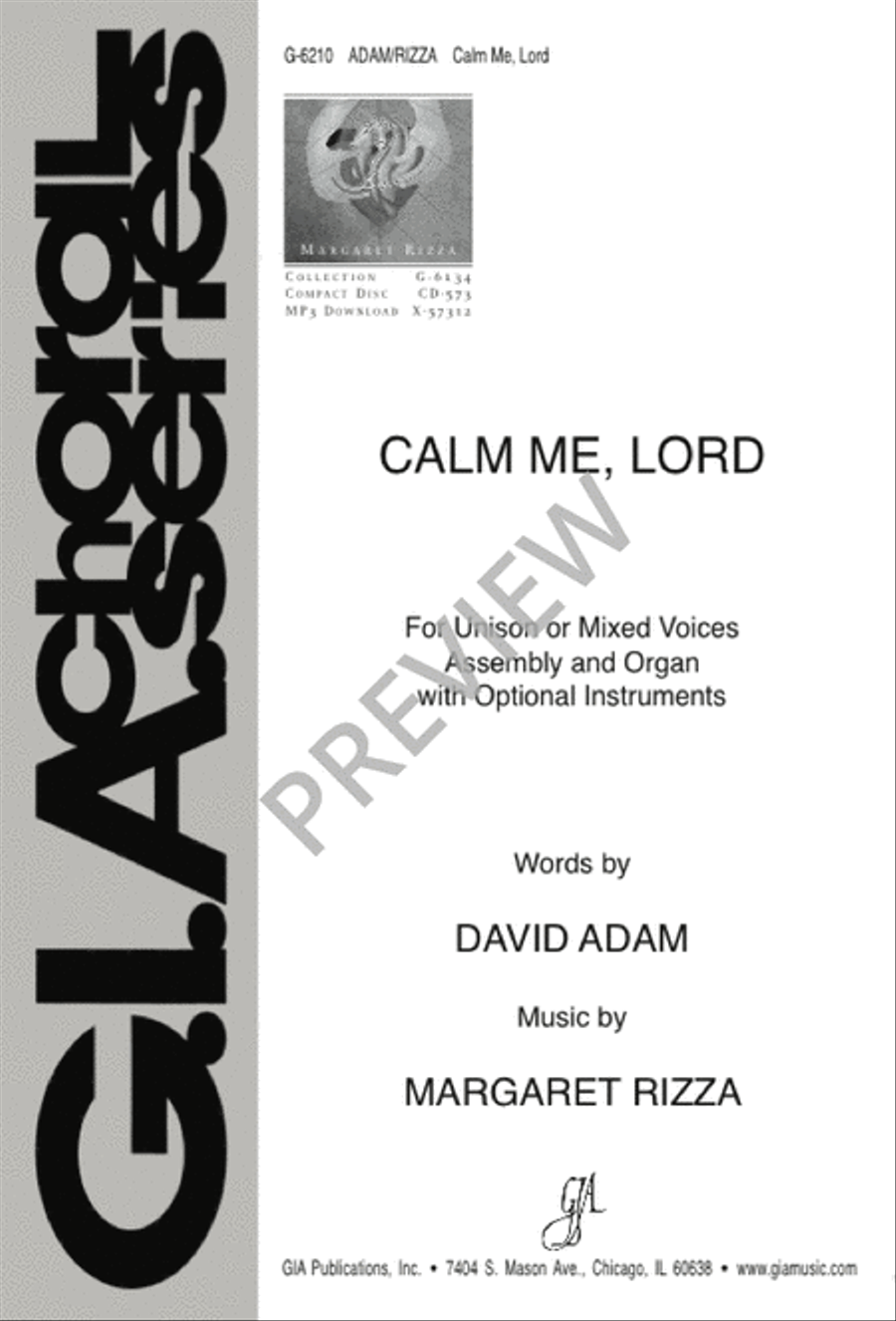 Calm Me, Lord Calm Me, Lord 4-Part scores gallery preview page 1
