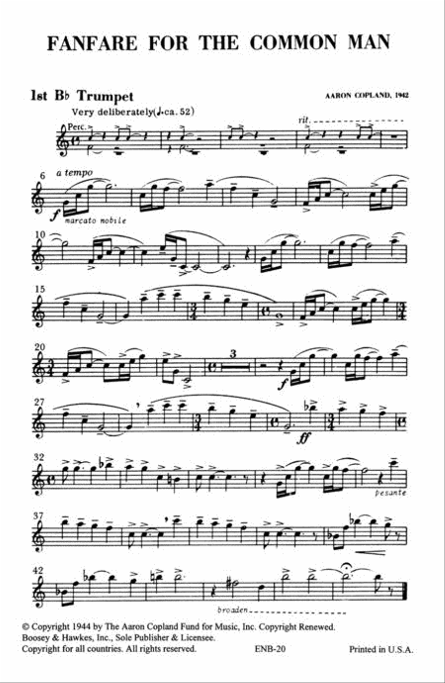 Fanfare for the Common Man Brass Ensemble scores gallery preview page 3