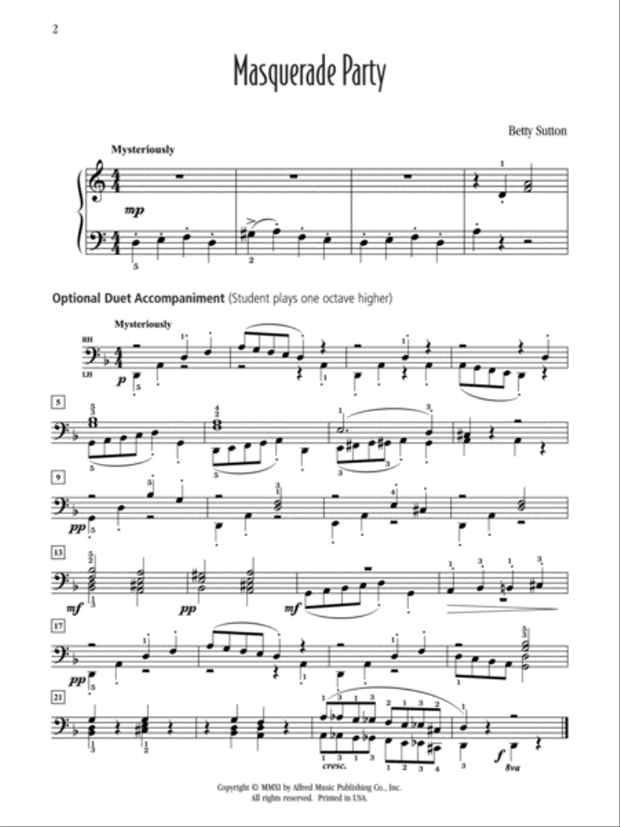 Masquerade Party Easy Piano scores gallery preview page 2