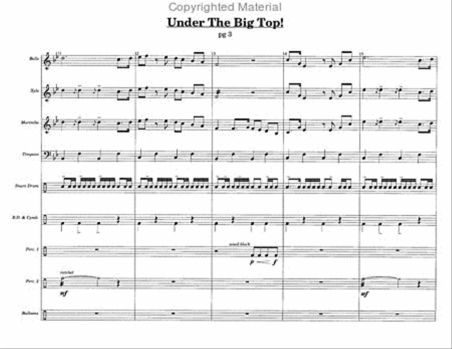 Under The Big Top Percussion Ensemble scores gallery preview page 4