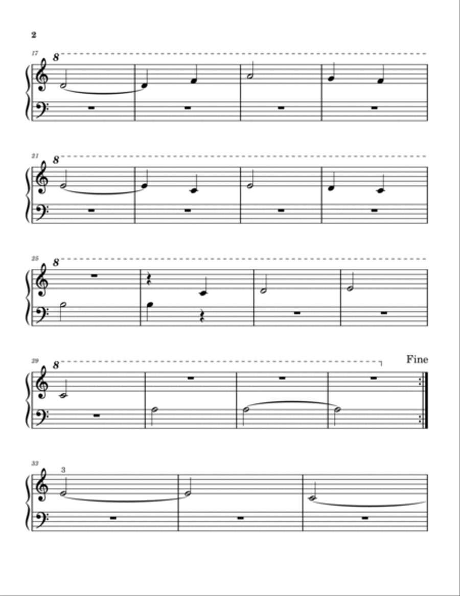 Tetris Theme | Korobeiniki Folk Song Early Beginner Level Easy Piano scores gallery preview page 2