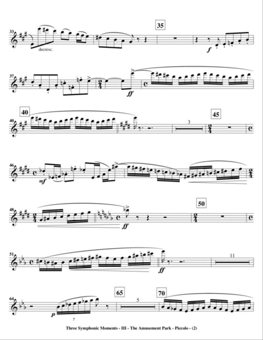 Three Symphonic Moments - III. The Amusement Park (Set of Parts) Full Orchestra scores gallery preview page 2