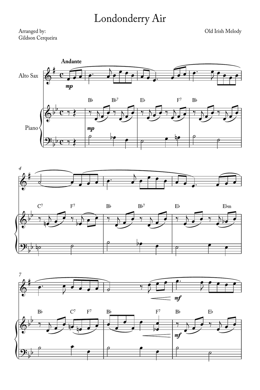 Londonderry Air Chamber Music scores gallery preview page 1
