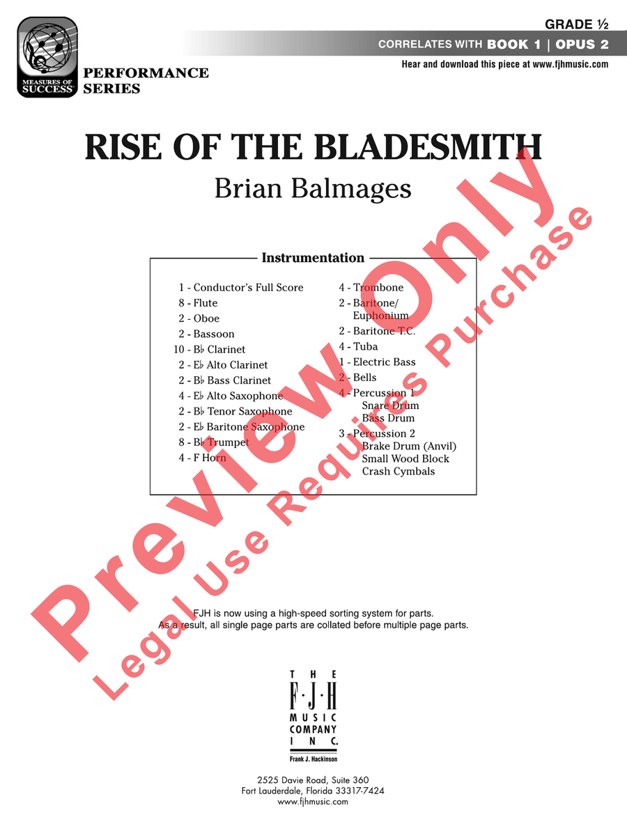 Rise of the Bladesmith Rise of the Bladesmith Concert Band scores gallery preview page 2