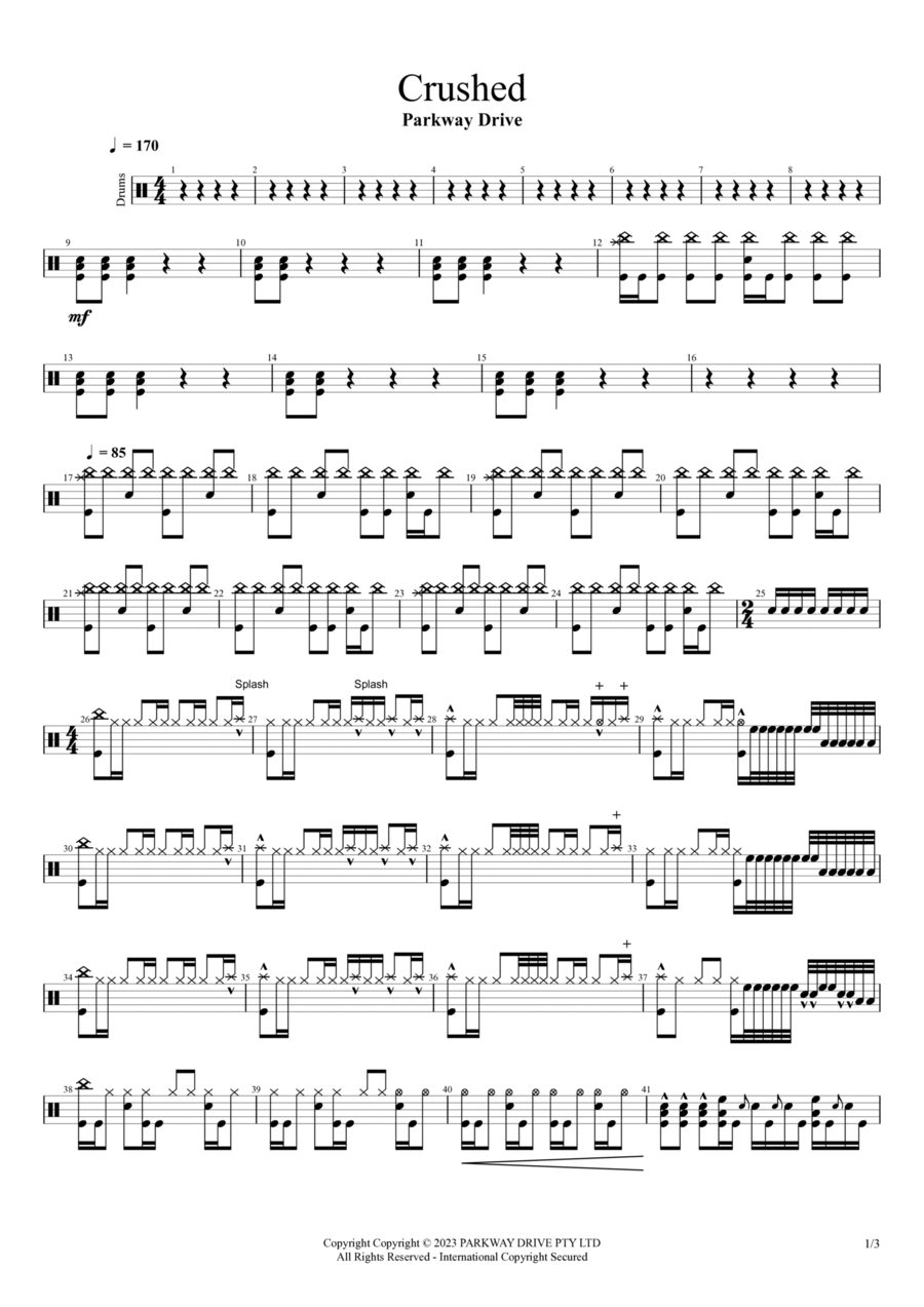 Crushed Drum Set scores gallery preview page 1