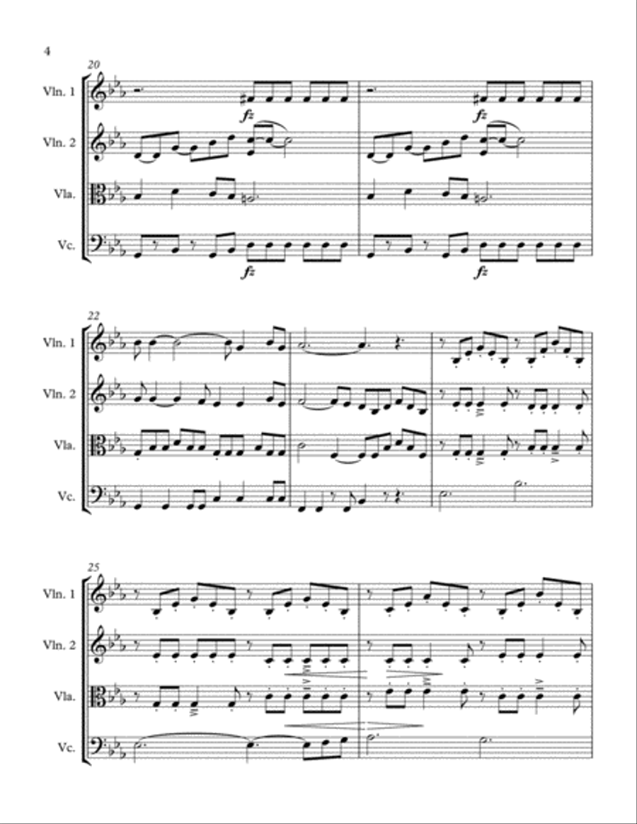 Can't Help Falling In Love String Quartet scores gallery preview page 5