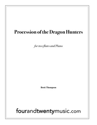 Book cover for Procession of the Dragon Hunters, for two flutes and piano