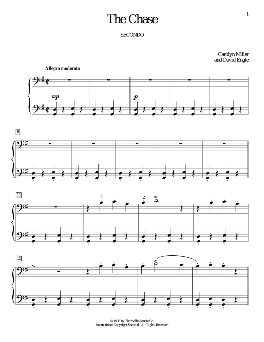 The Chase Piano Duet scores gallery preview page 1