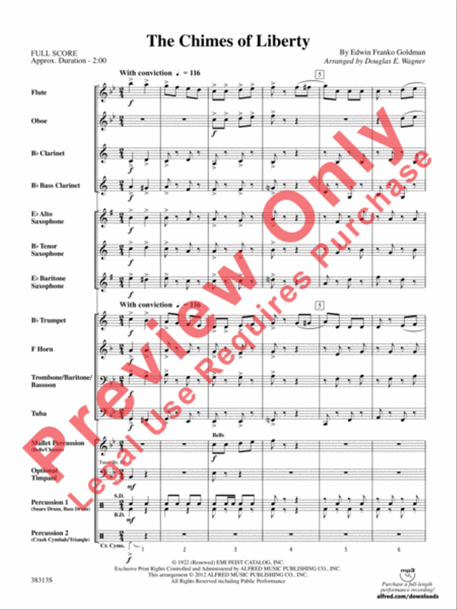 The Chimes of Liberty Concert Band scores gallery preview page 3