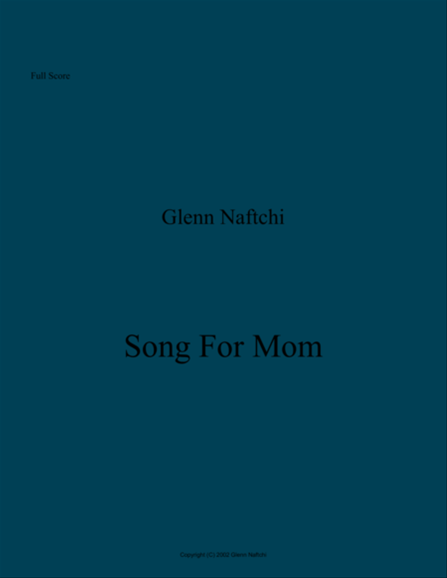Song for Mom Song for Mom Chamber Orchestra scores gallery preview page 1