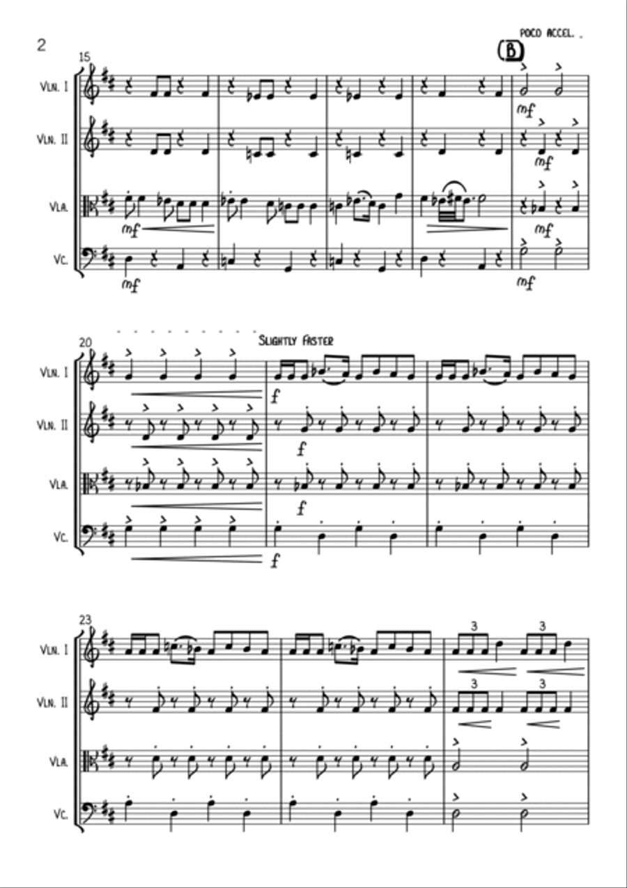 Hava Nagila - String Quartet String Quartet scores gallery preview page 2