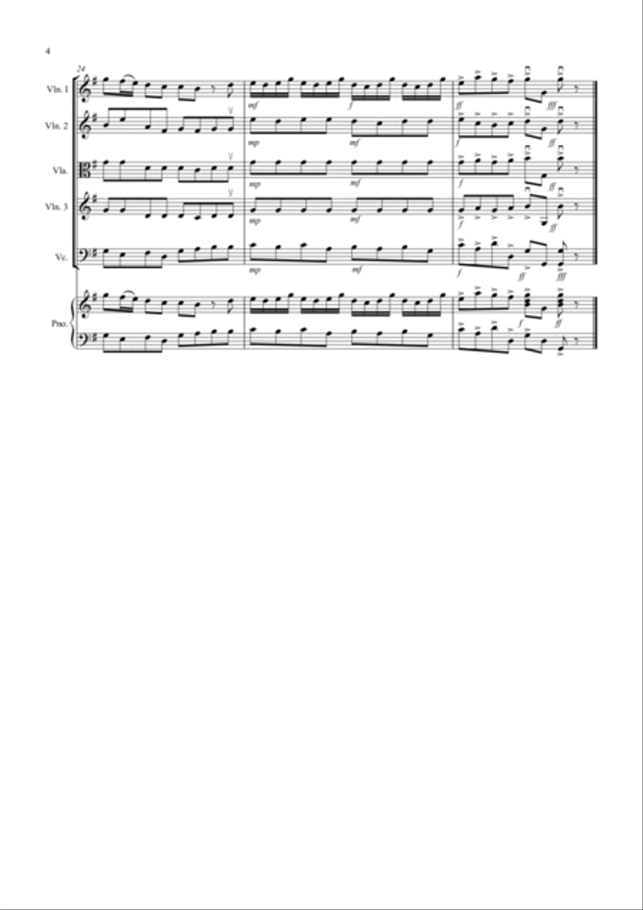 Allegro by Fiocco for String Quartet image number null