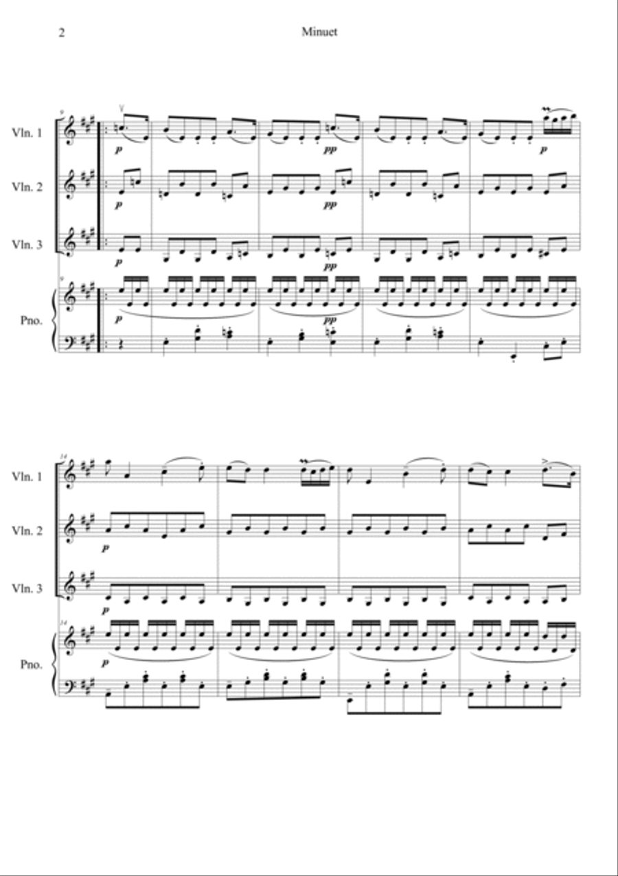 Minuet Minuet Piano Quartet scores gallery preview page 2