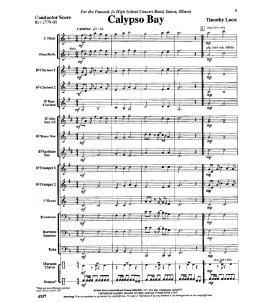 Calypso Bay Concert Band scores gallery preview page 2