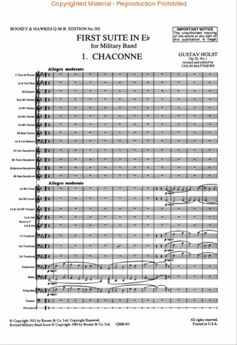 First Suite in E Flat (Revised) Concert Band scores gallery preview page 2