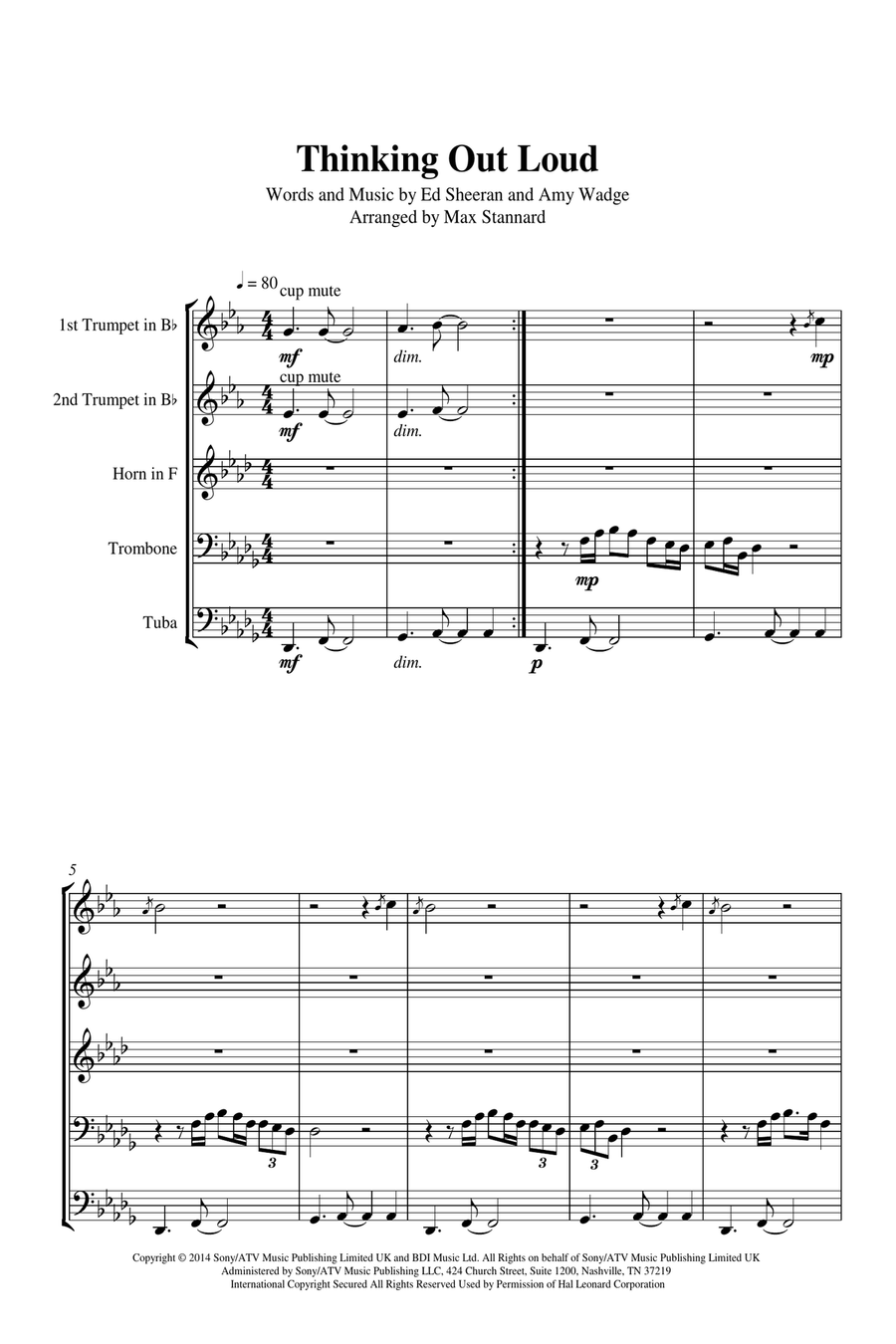 Thinking Out Loud Brass Ensemble scores gallery preview page 2