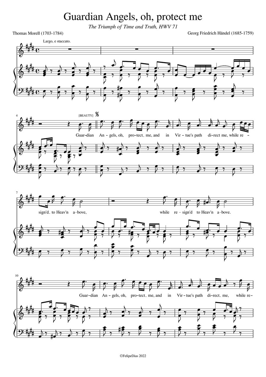 Guardian Angels, oh, protect me Piano, Vocal scores gallery preview page 1