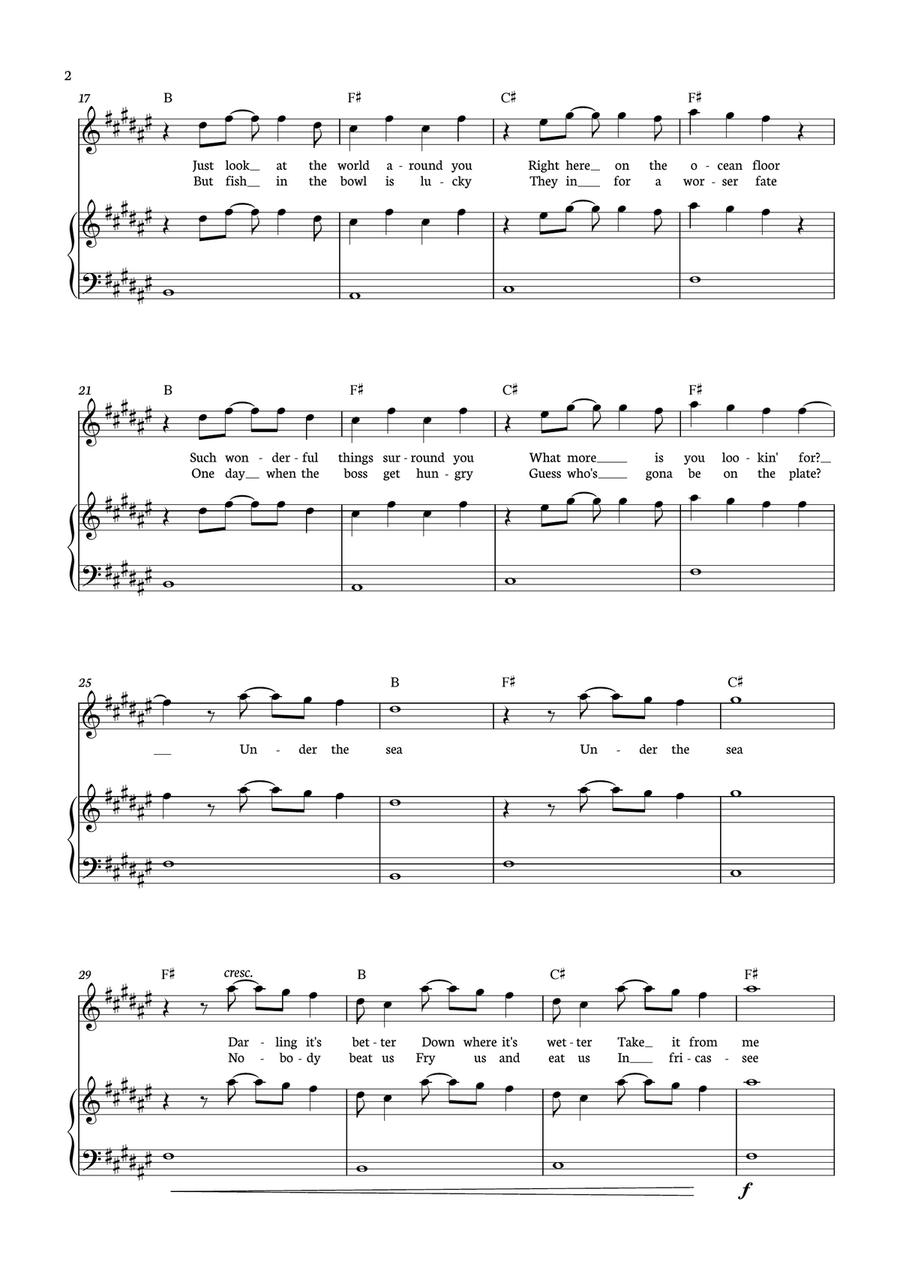 Under The Sea Under The Sea Piano, Vocal scores gallery preview page 2