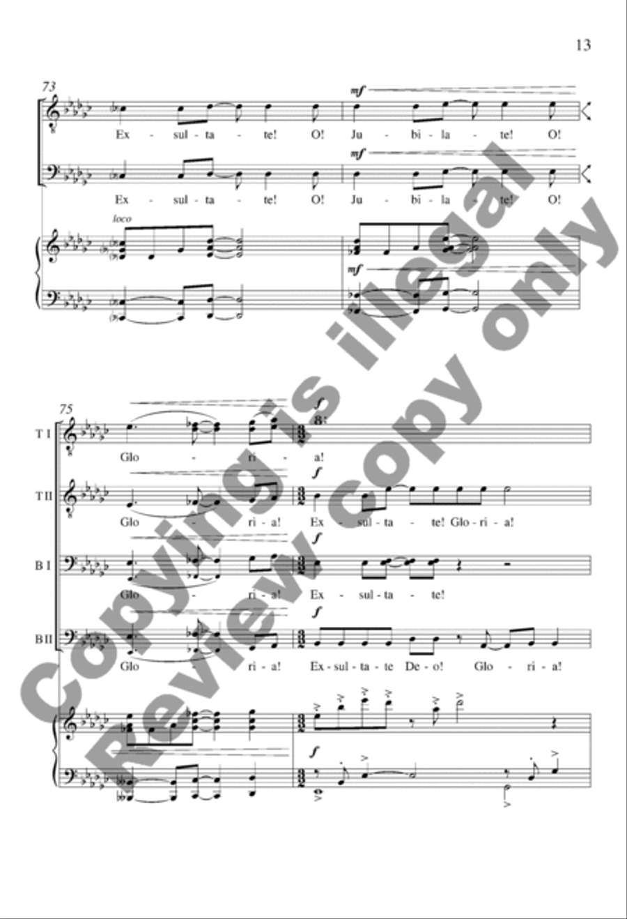 Exsultate! Jubilate! TTBB scores gallery preview page 13