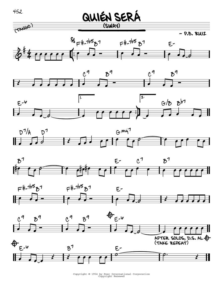 Quien Sera Piano scores gallery preview page 1
