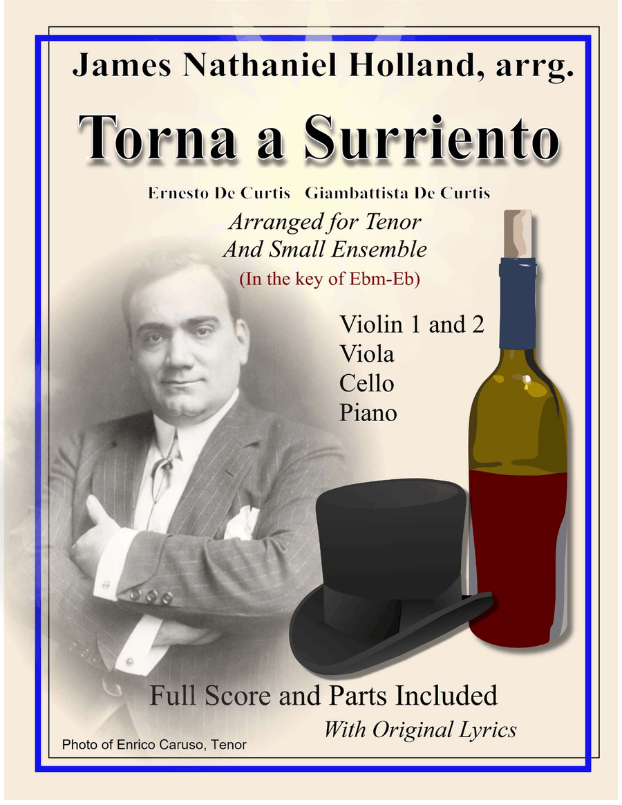 Torna a Surriento for Tenor and Small Ensemble in the key of Eb Small Ensemble scores gallery preview page 1