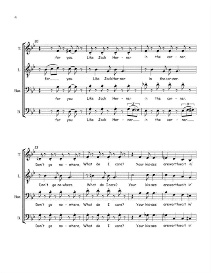 Ain't Misbehavin' TTBB scores gallery preview page 4