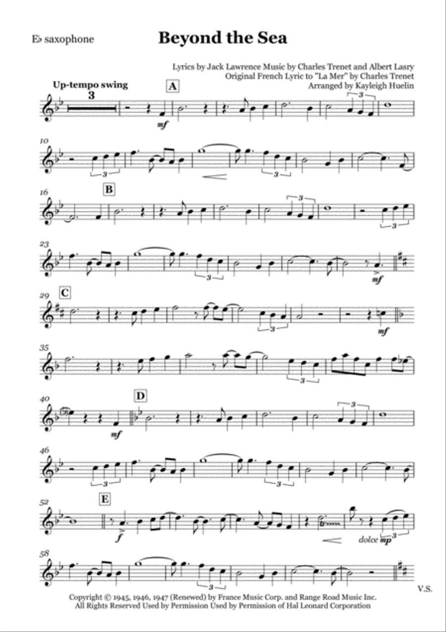 Beyond The Sea Woodwind Quartet scores gallery preview page 4