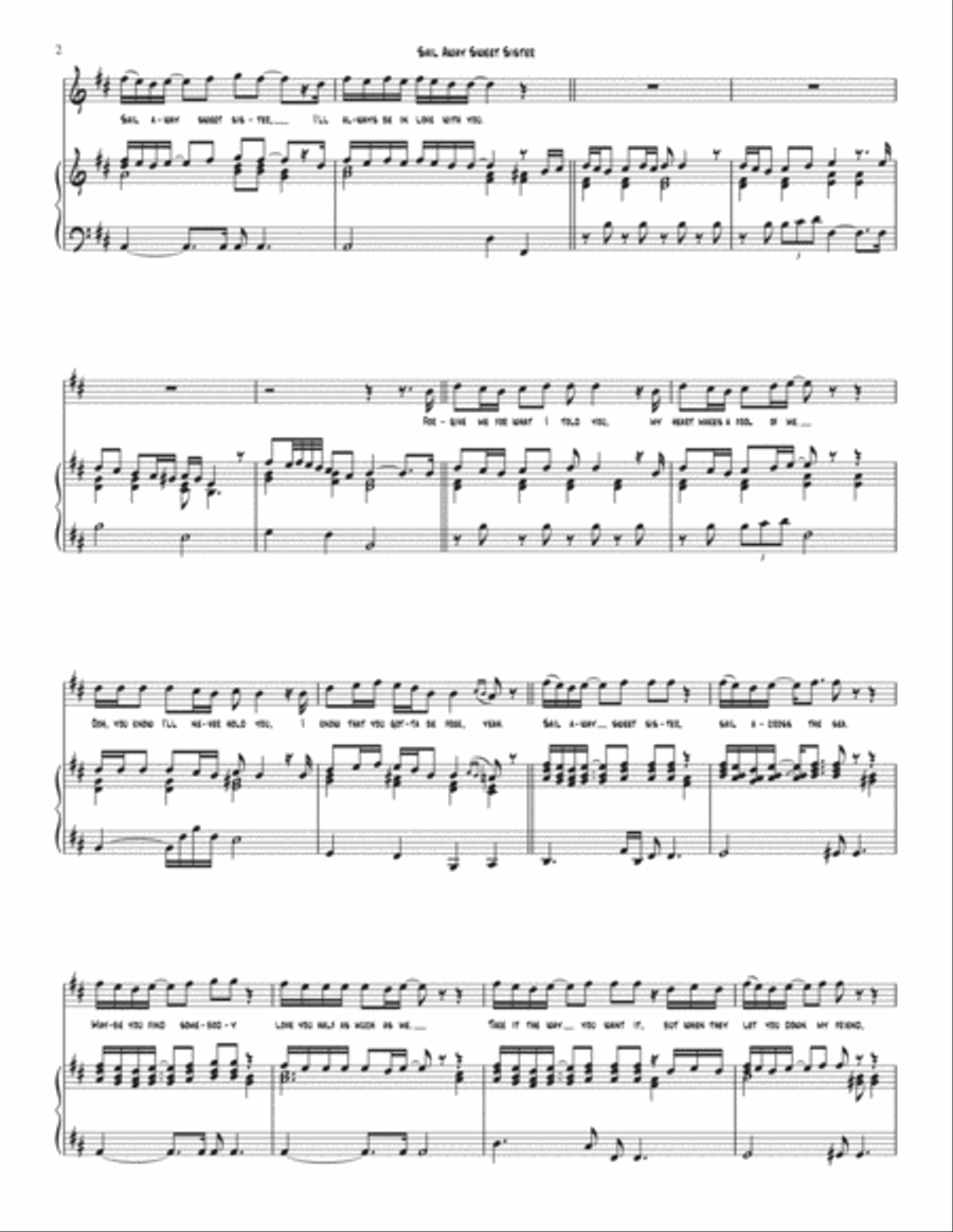 Sail Away Sweet Sister Sail Away Sweet Sister Voice scores gallery preview page 2