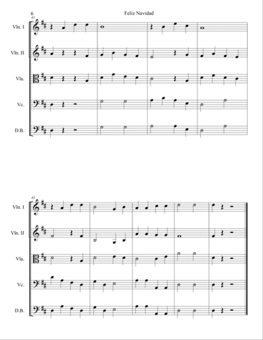 Feliz Navidad Feliz Navidad String Orchestra scores gallery preview page 6
