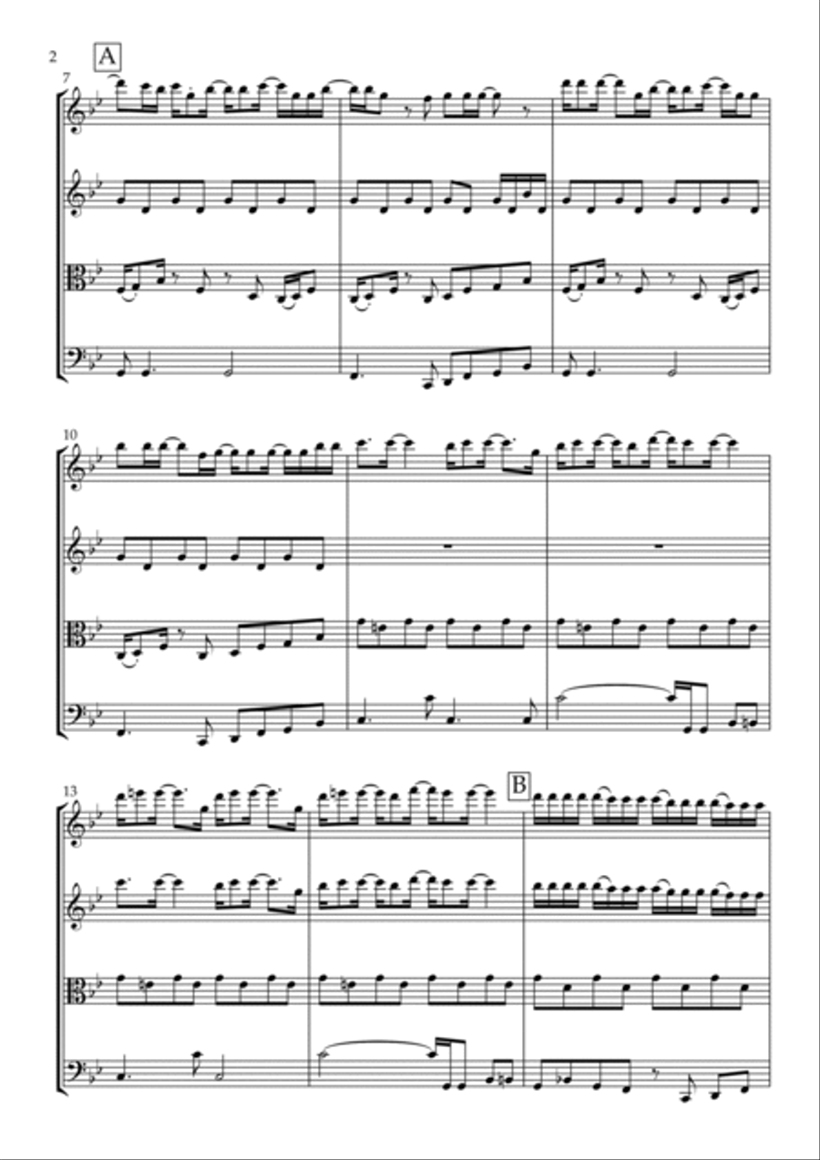 Stayin' Alive String Quartet scores gallery preview page 5