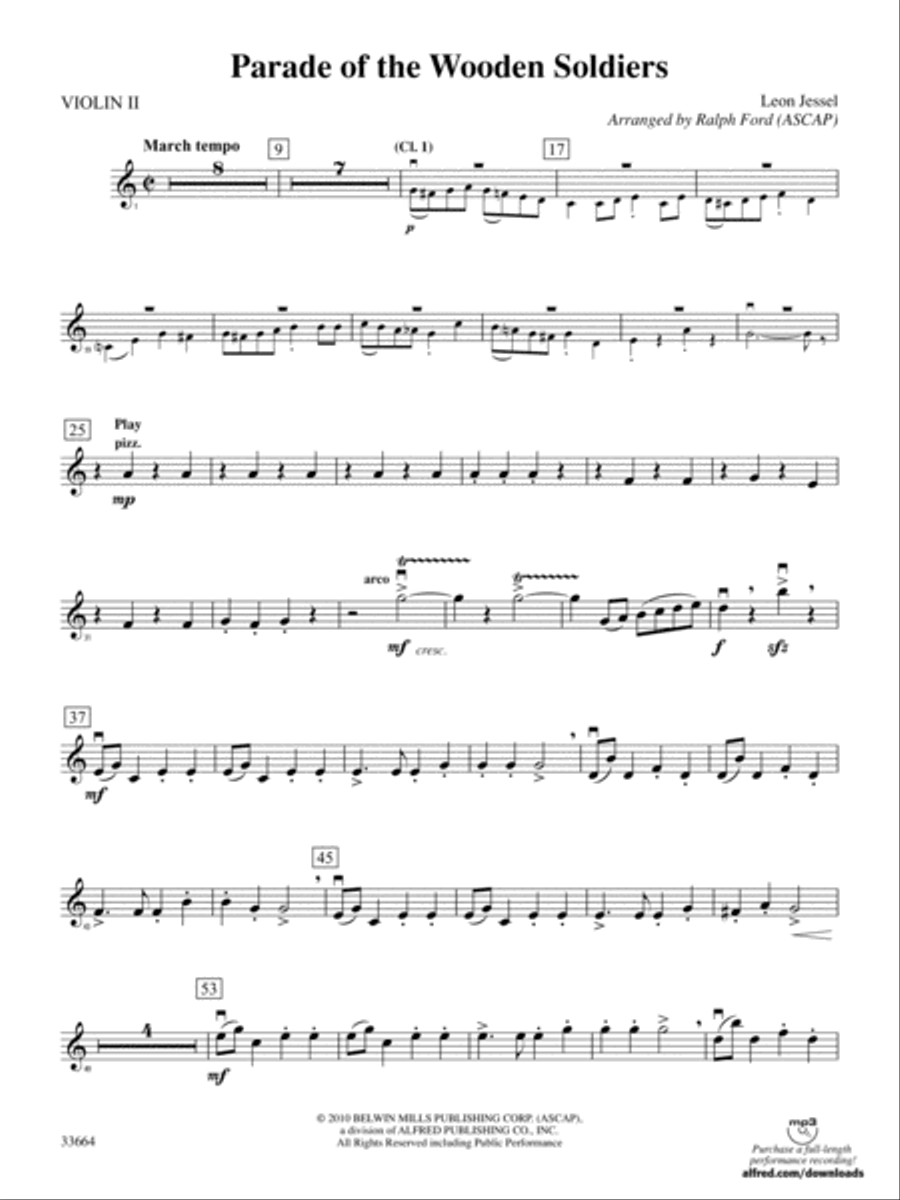 Parade of the Wooden Soldiers: 2nd Violin Full Orchestra scores gallery preview page 1