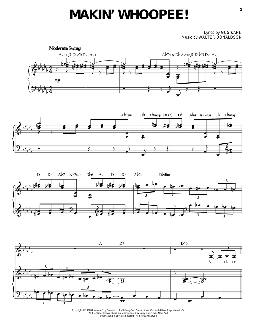 Makin' Whoopee! Makin' Whoopee! Piano, Vocal scores gallery preview page 1