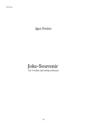 Book cover for I.Frolov "Joke-Souvenir" for 2 violins and string orchestra