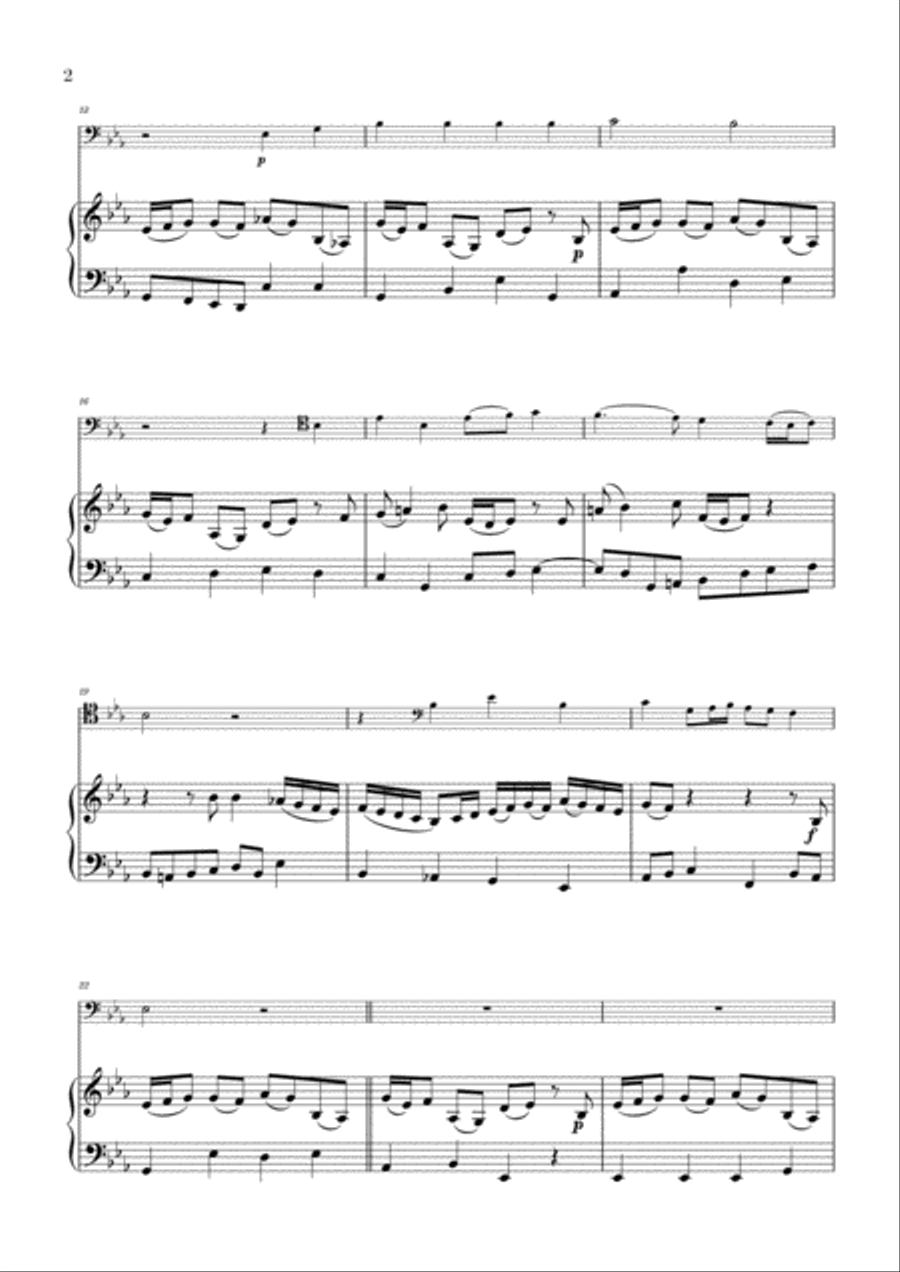 Bach - Wachet auf, ruft uns die Stimme BWV 140 (for Trombone and Piano) Small Ensemble scores gallery preview page 2