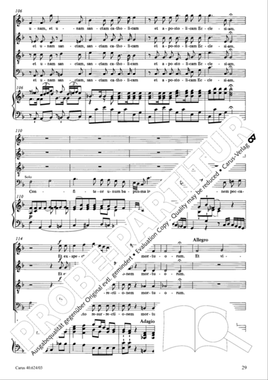 Missa brevis in F major 4-Part scores gallery preview page 30