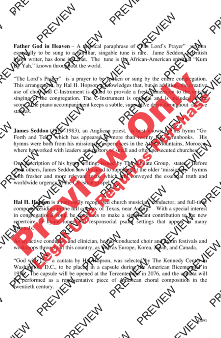 Father God in Heaven 4-Part scores gallery preview page 2