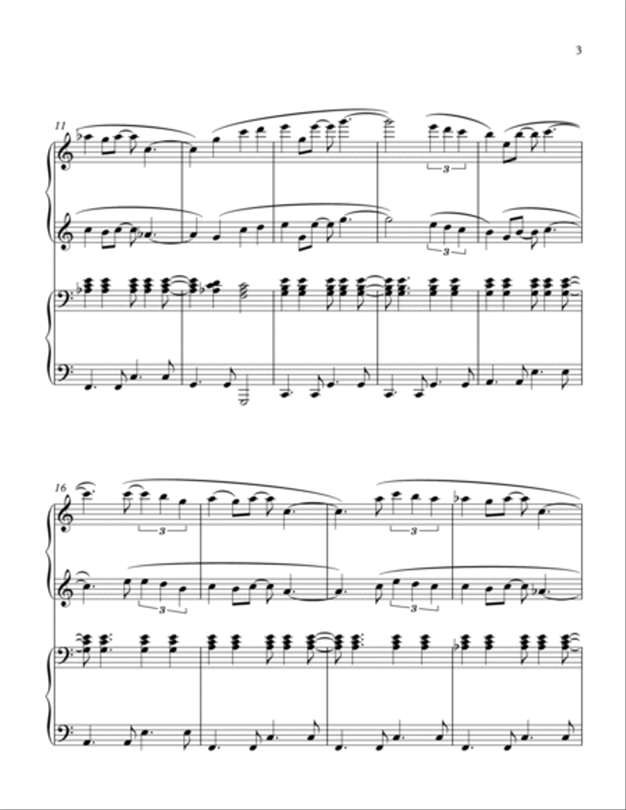 Summer Afternoon, Bossa Nova Piano Duet for 1 piano 4 hands. Piano Method scores gallery preview page 3