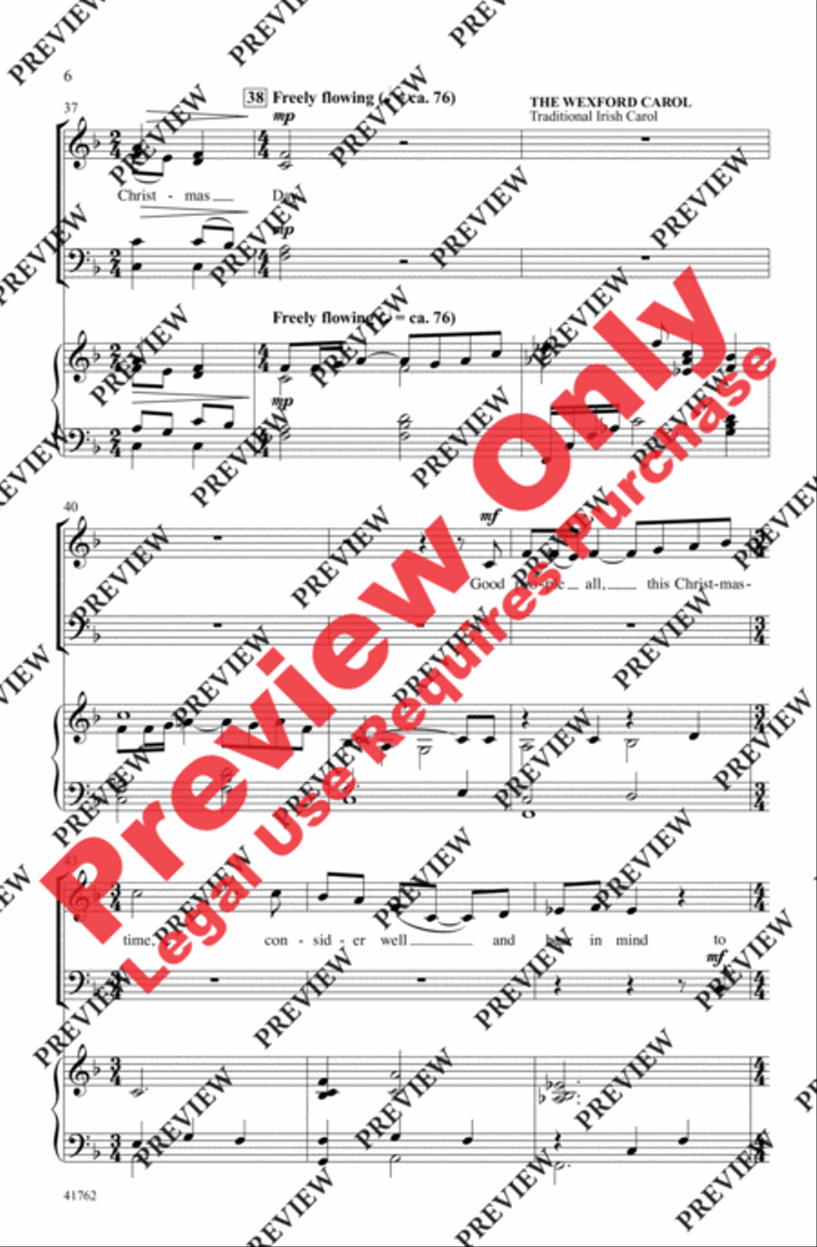 Carols from the British Isles 4-Part scores gallery preview page 6
