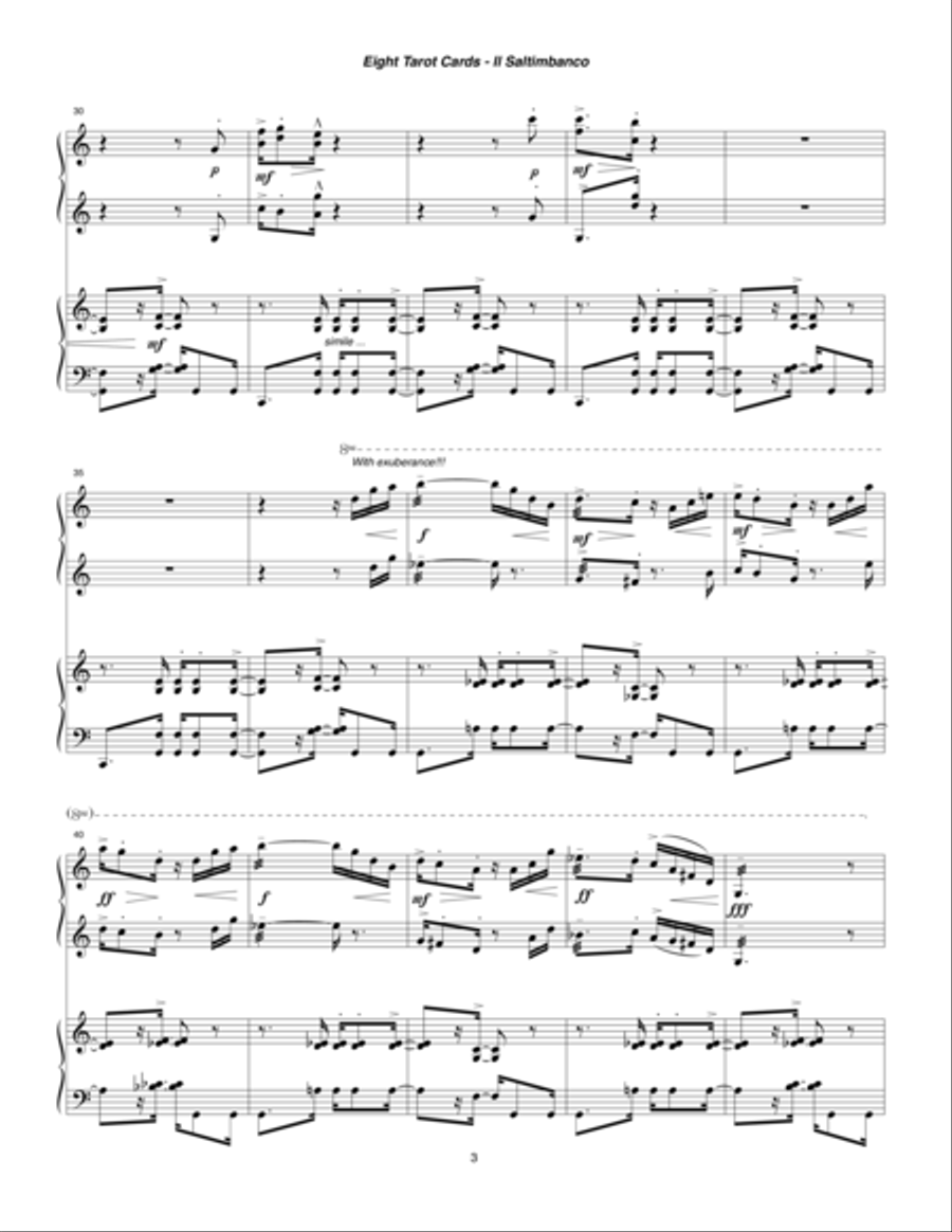 Eight Tarot Cards for Madam Rubio ... Il Saltimbanco (1997) for two marimbas Marimba scores gallery preview page 3